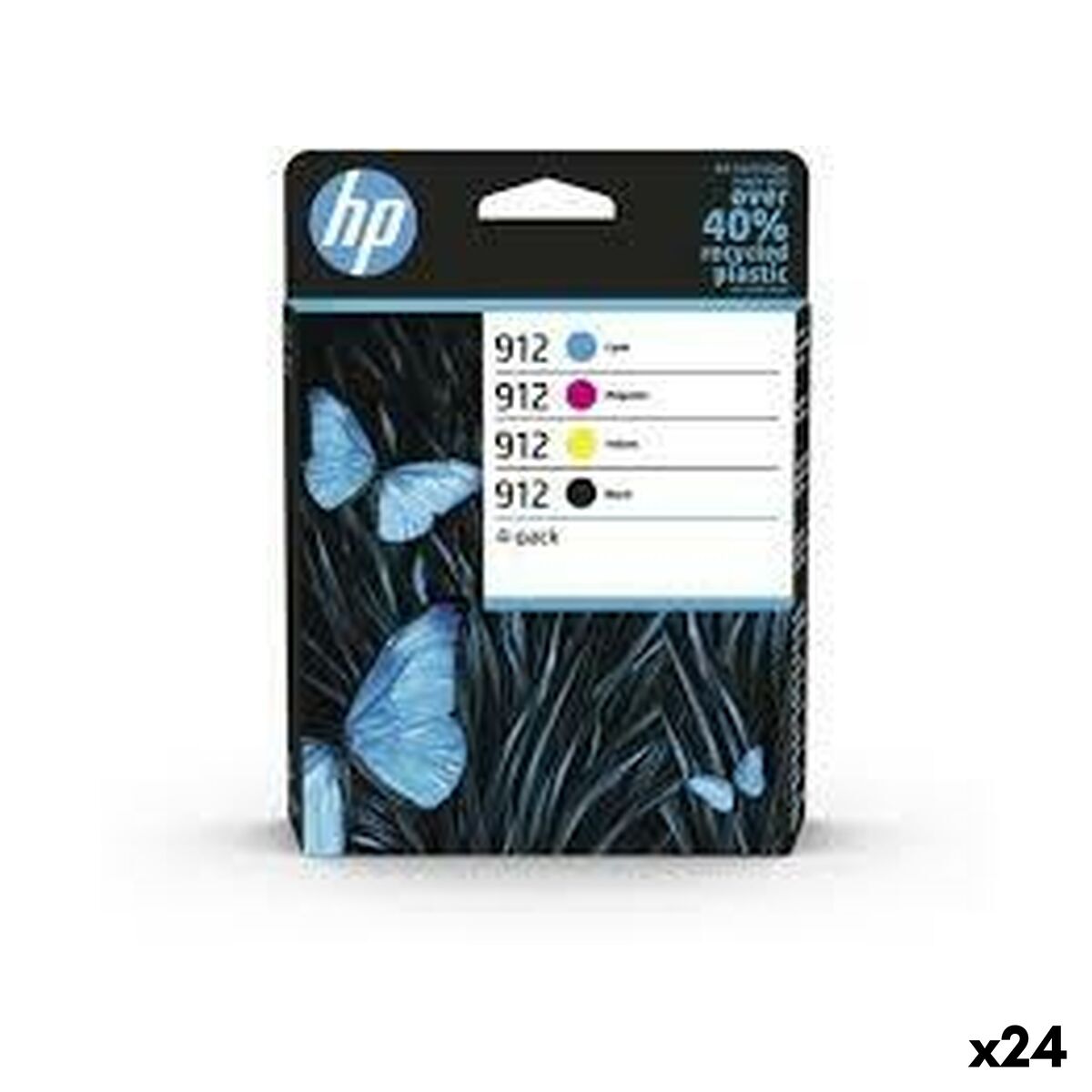 Original Tintenpatrone HP Gelb Blau Schwarz Magenta (24 Stück)