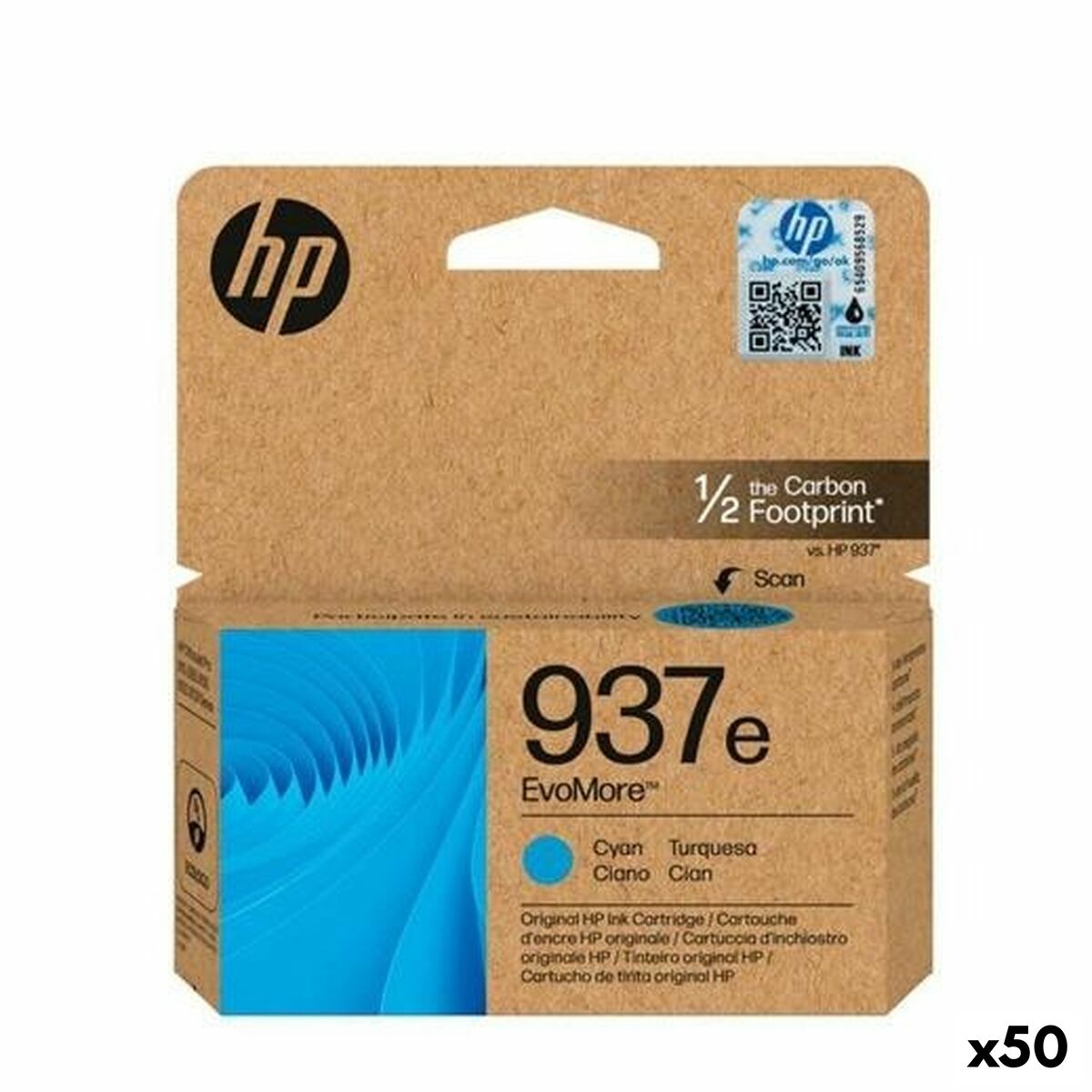Original Tintenpatrone HP Nº937E Türkis (50 Stück)