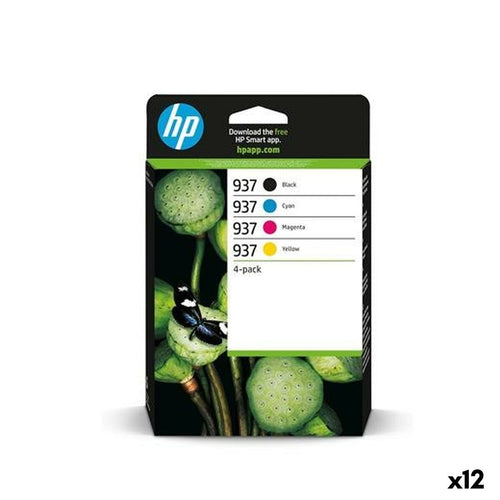 Original Tintenpatrone HP Gelb Blau Schwarz Magenta (12 Stück)