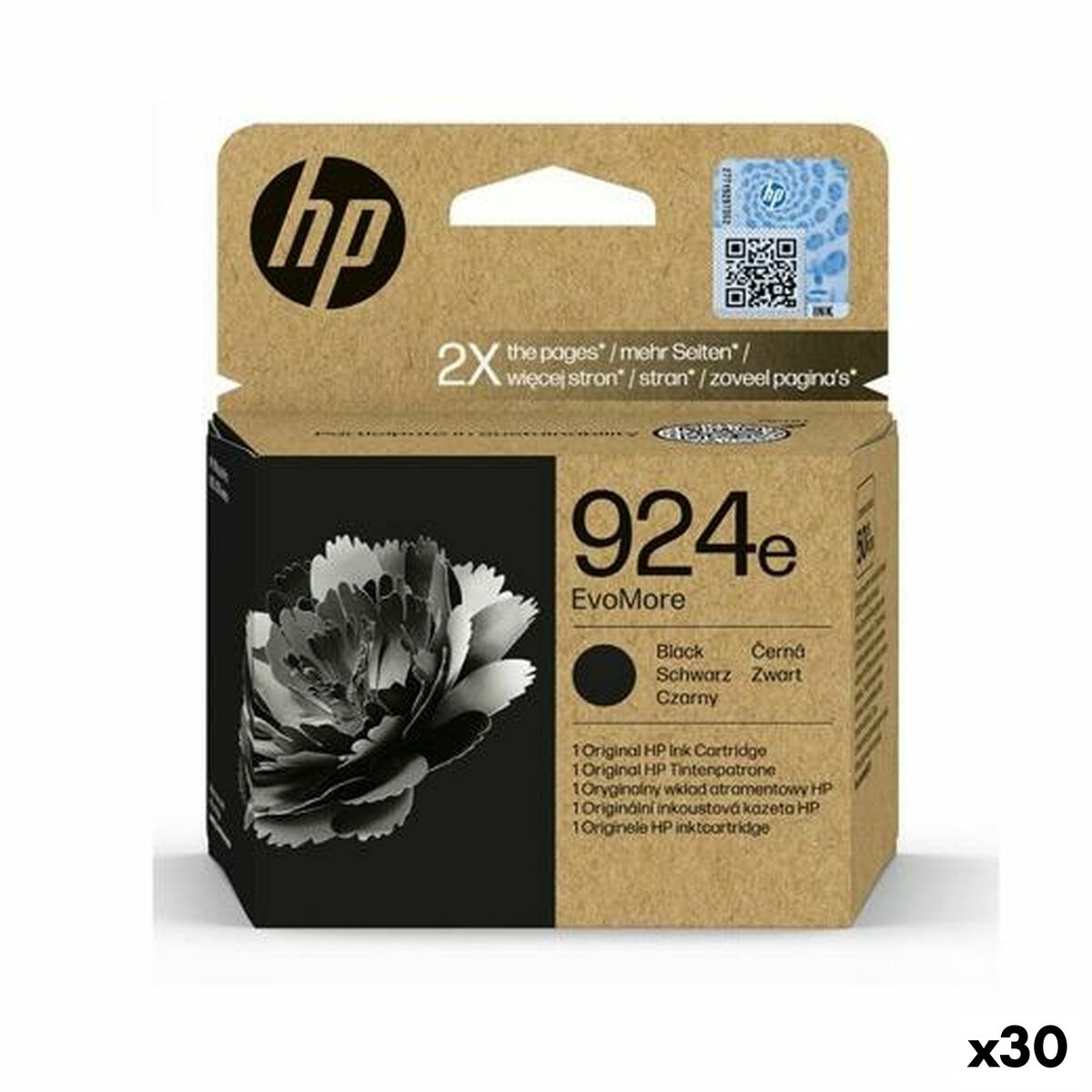Original Tintenpatrone HP 924E Schwarz (30 Stück)