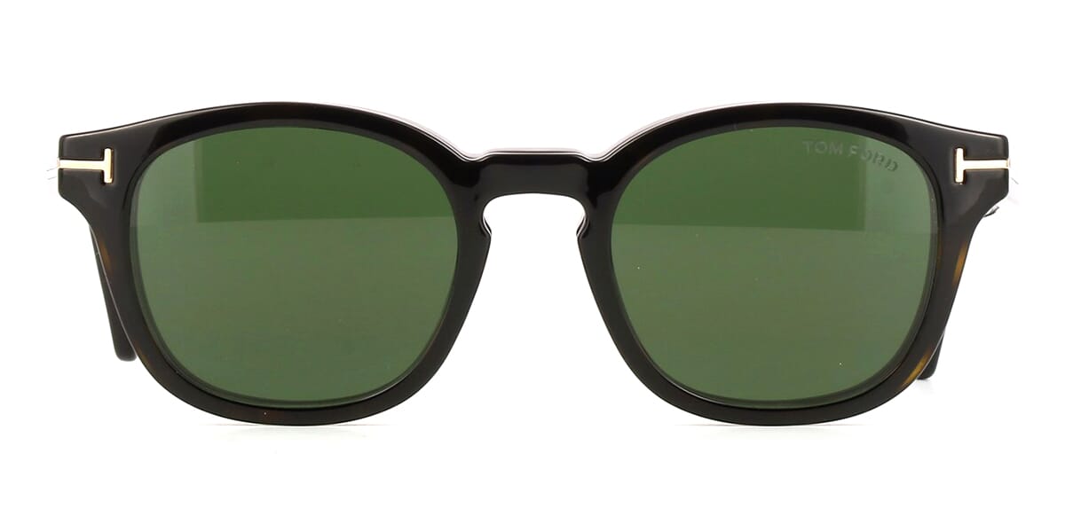 Tom Ford TF5532-B Blue Light With Clip-on#colour_shiny-dark-havanadark-green-magnetic-clip-on